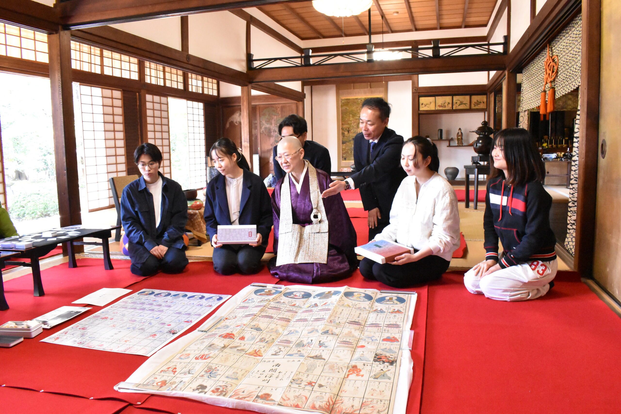 修学院八景の内 六景 親王公家僧 江戸前期 修学院の見取図 尭然 道晃親王古筆 学生が復元した「絵合わせかるた」「仏法双六」の奉納式が京都・曇華院